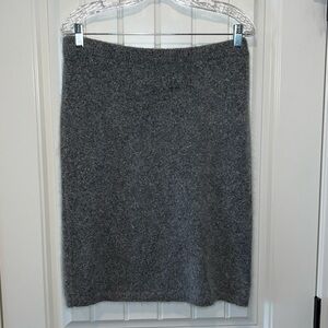 Vintage soft gray skirt-Silk nylon angora wool-size L great staple classic skirt